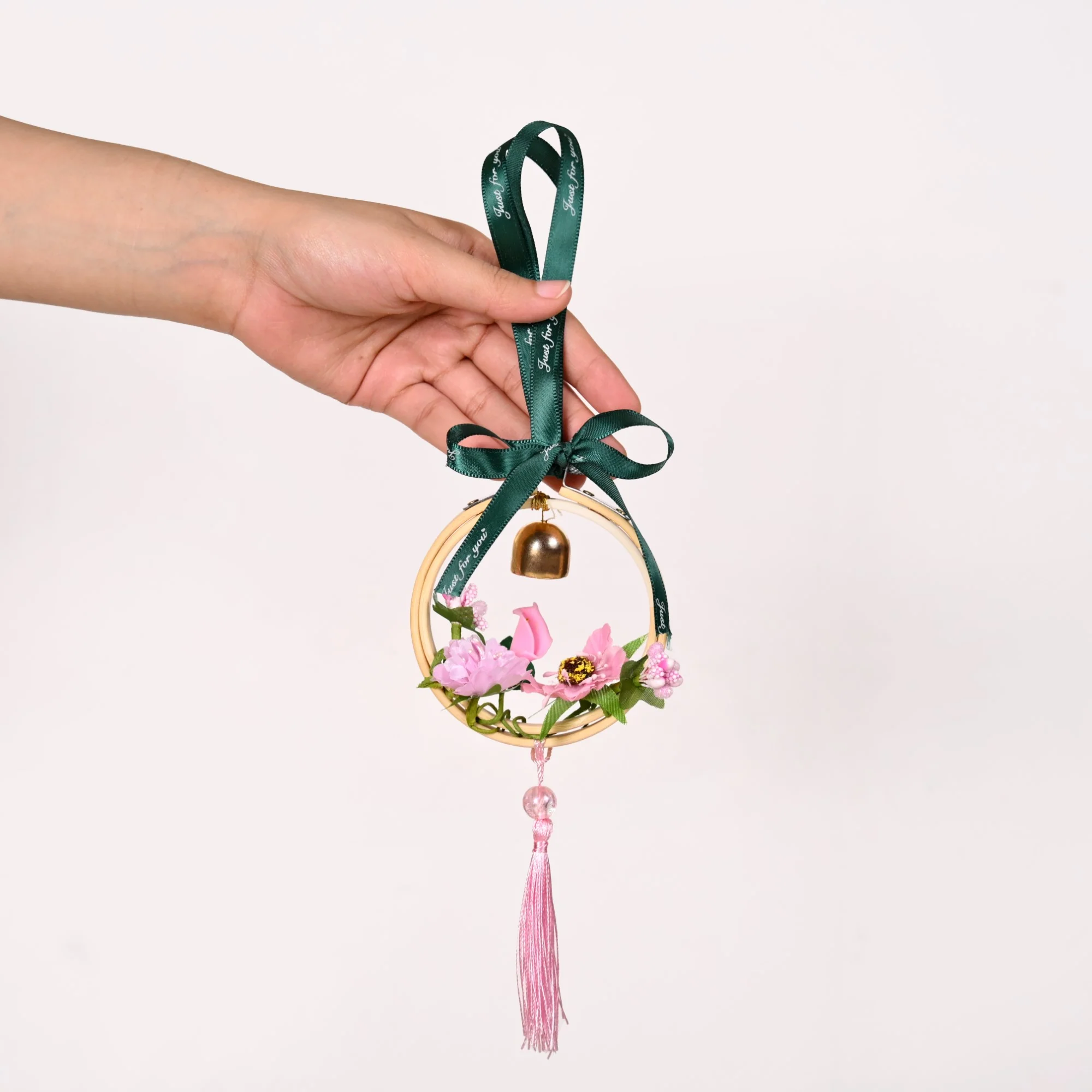 DIY Floral Swinging Car Ornament Pink - Image 3