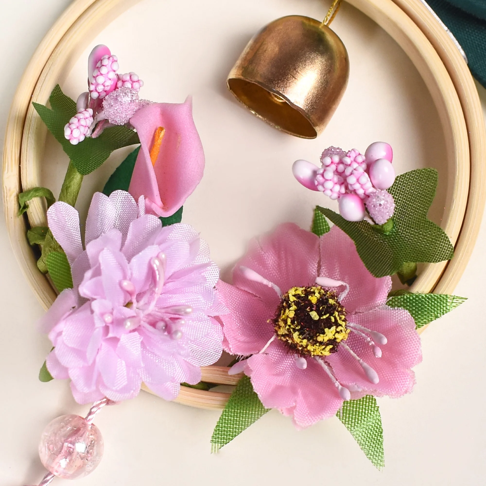 DIY Floral Swinging Car Ornament Pink - Image 5