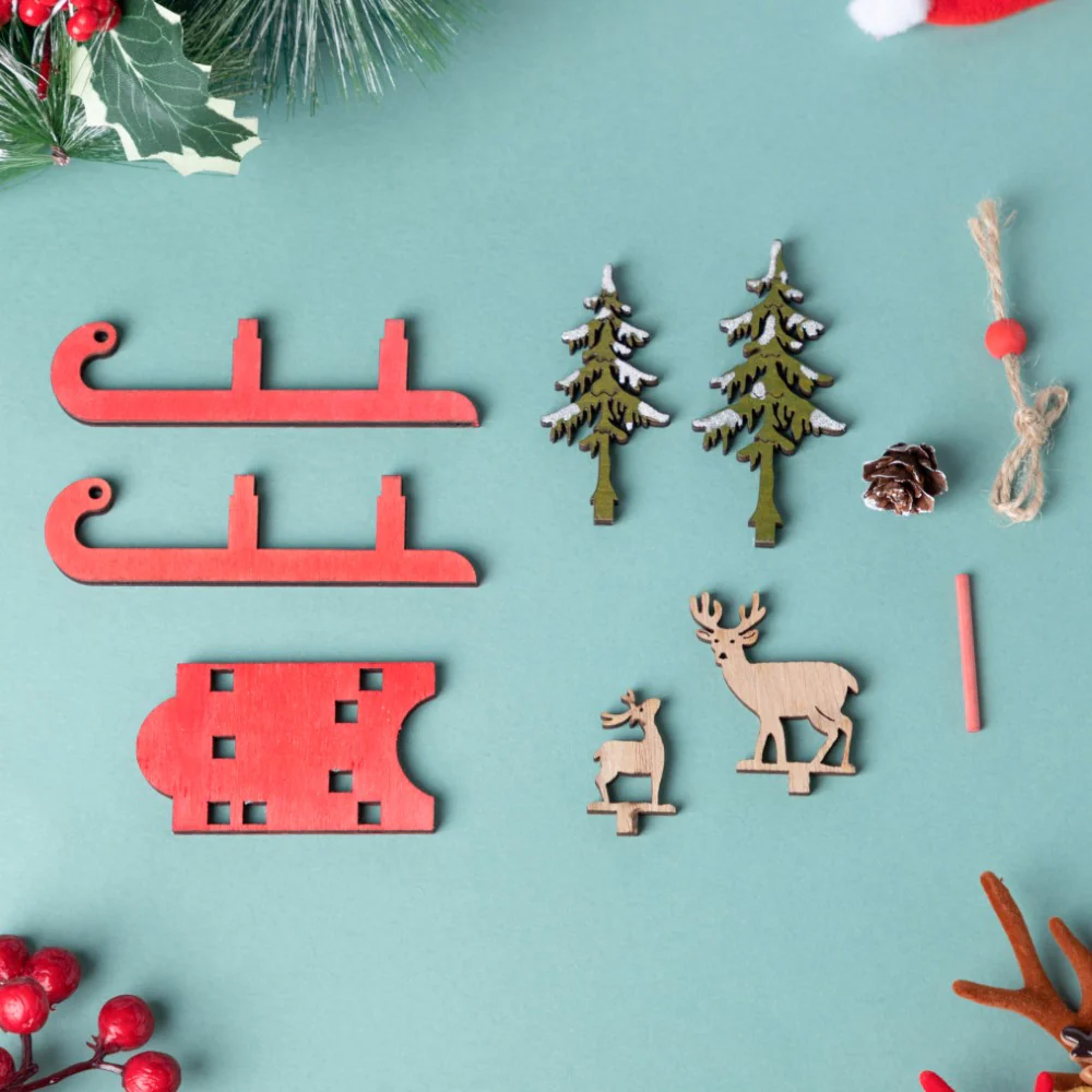 DIY Reindeer Sleigh Wooden Ornament - Image 2