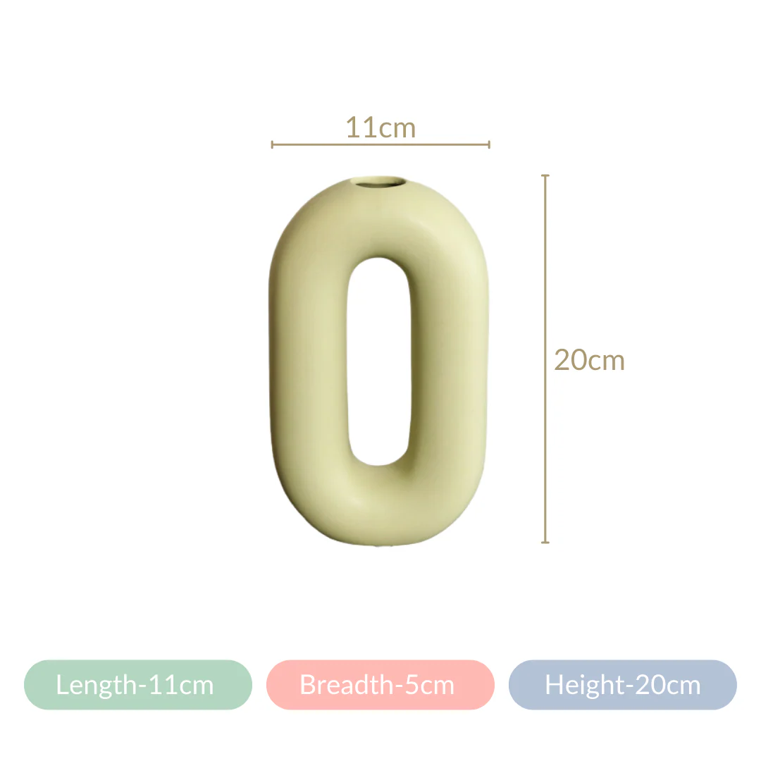 Donut Oval Vase Light Green - Image 12