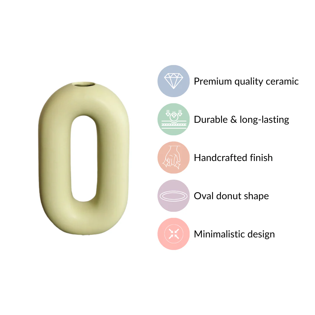Donut Oval Vase Light Green - Image 4