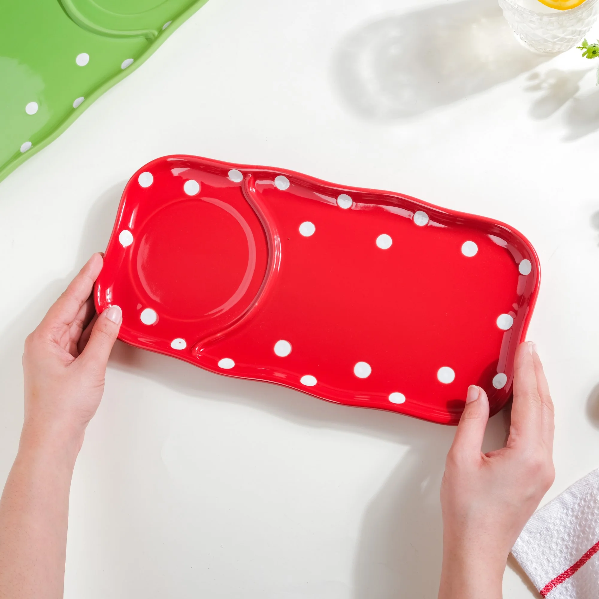 Dots Soup Plate Red - Image 2