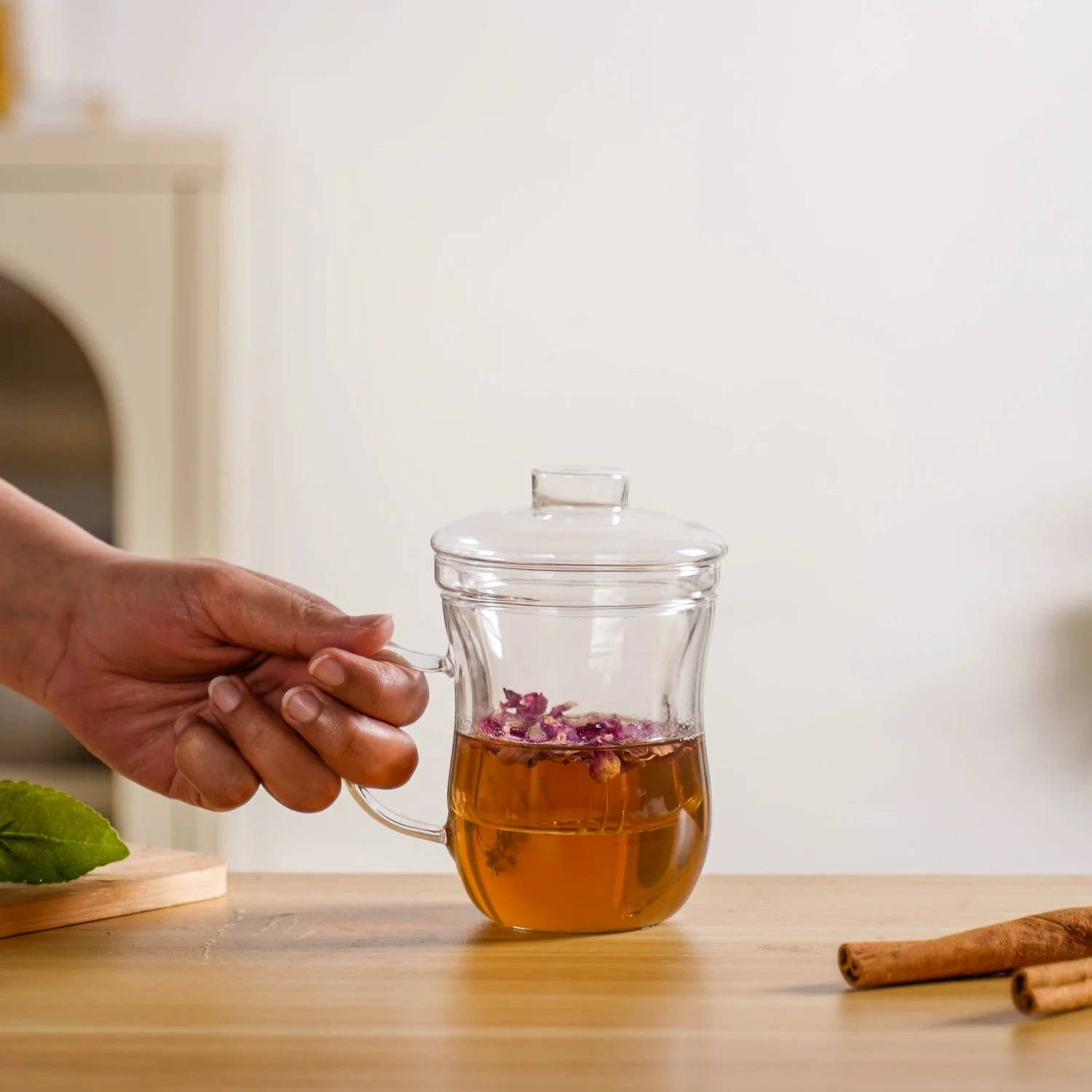 Double Walled Glass Infuser Teapot with Strainer - Image 2