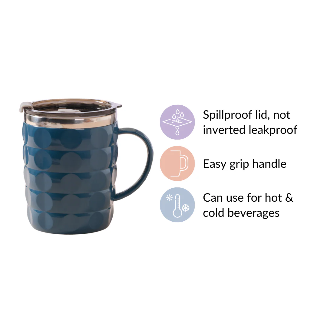 Stylish Travel Mug For Car Blue 400ml - Image 6