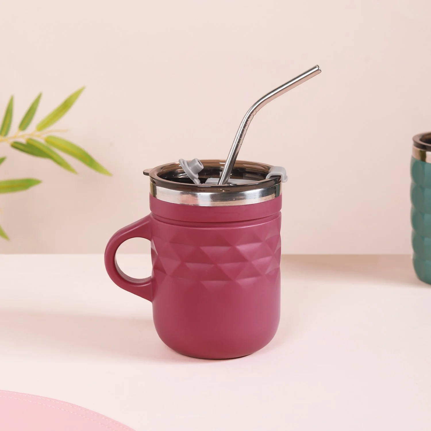 Travel Mug With Lid Magenta 400ml - Image 14