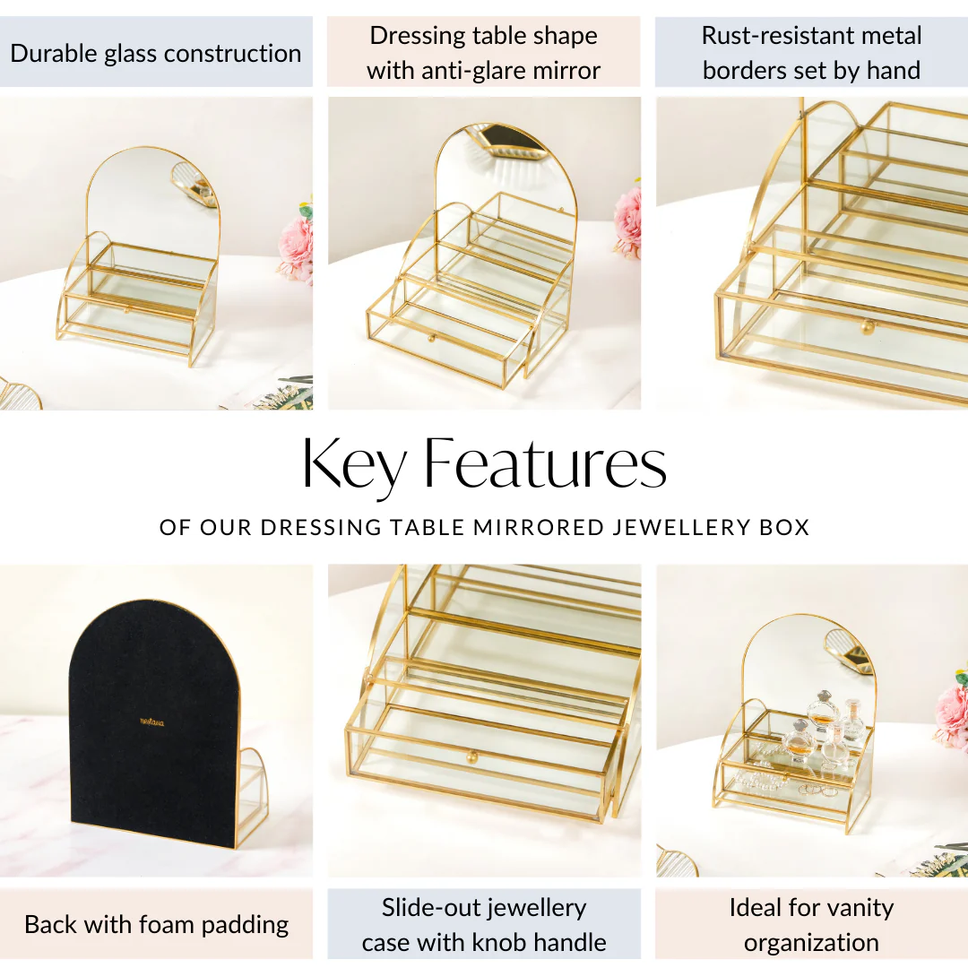 Dressing Table Mirror With Jewellery Box Drawer - Image 5