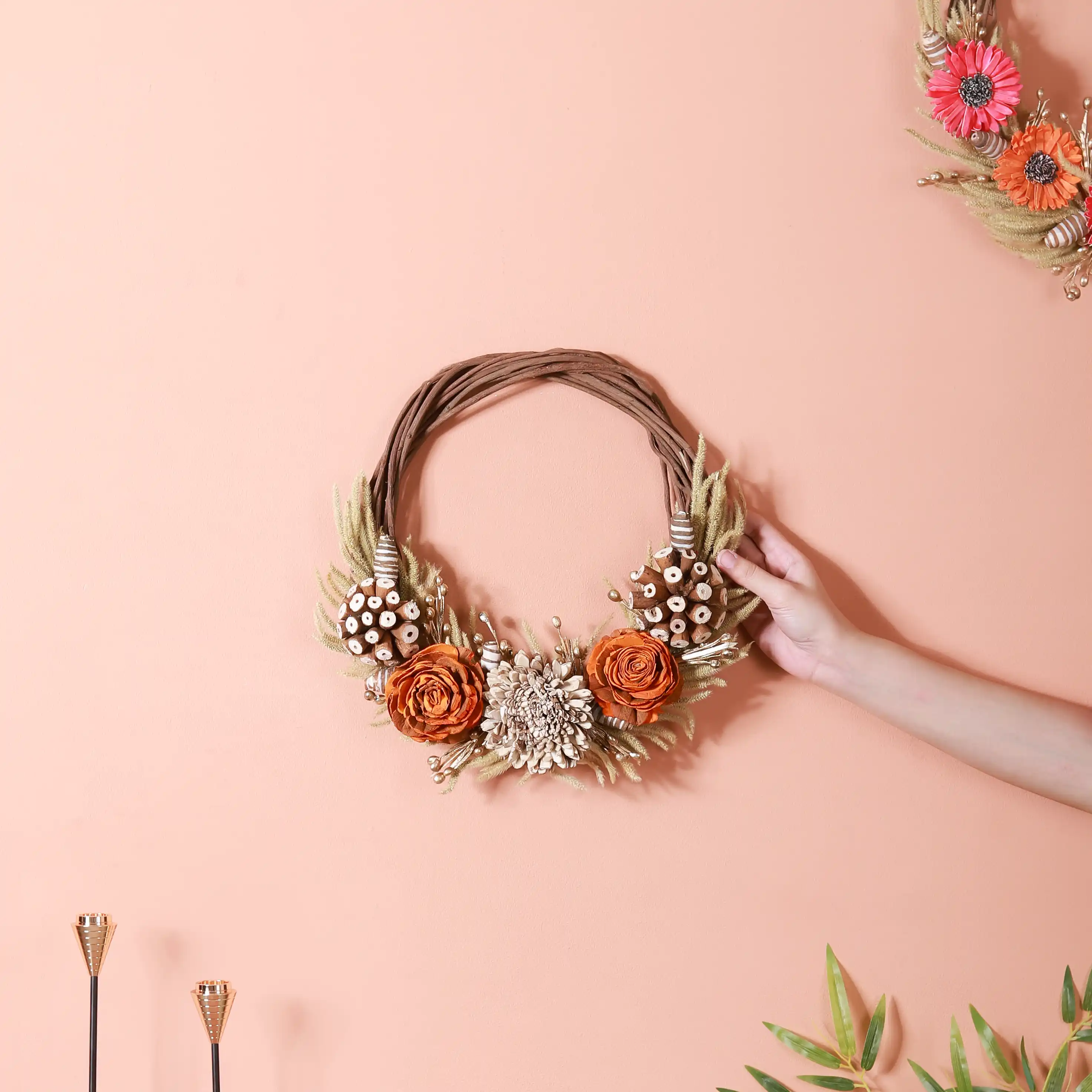 Dried Flower Wreath For Fall Decor - Image 2