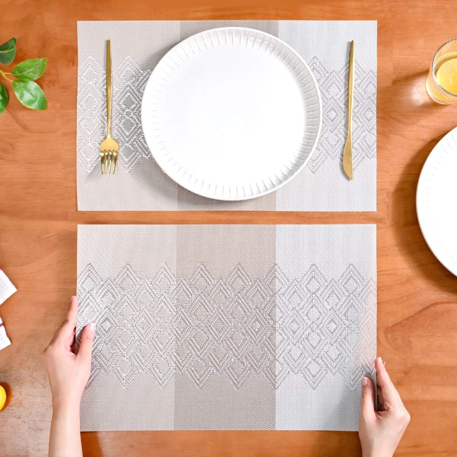 Earth Toned Table Mat Set of 6 - Image 2