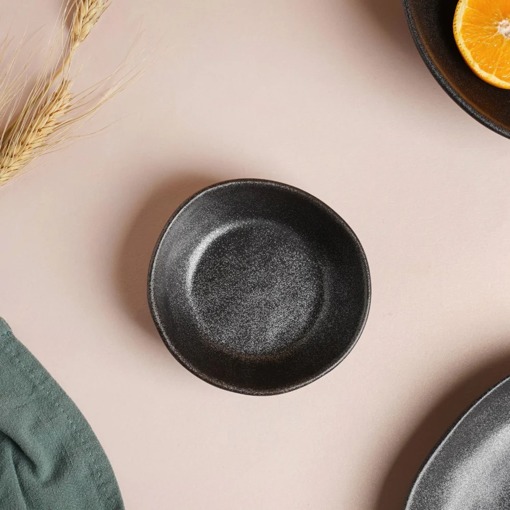 Earthen Stoneware Snack Bowl Matte Black 100 ml - Image 3