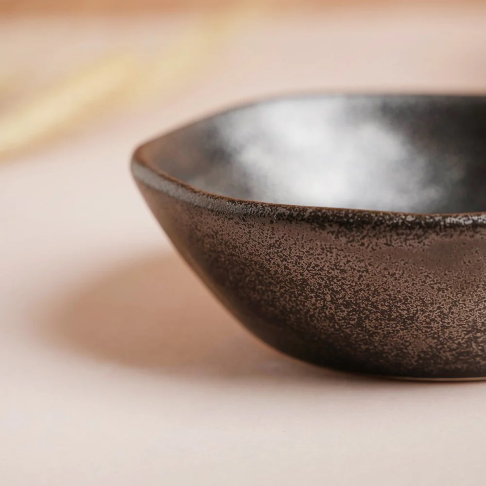 Earthen Stoneware Snack Bowl Matte Black 100 ml - Image 4