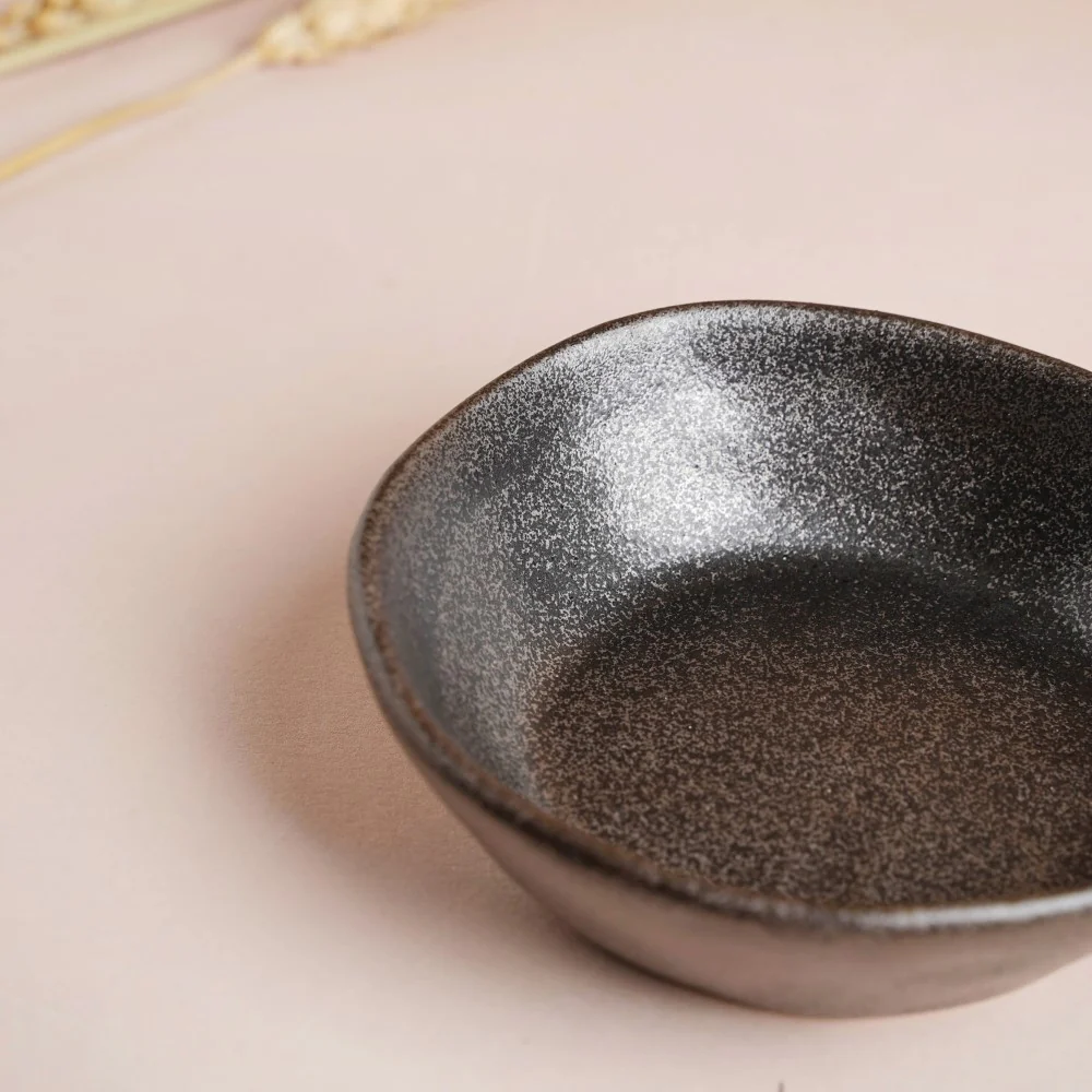 Earthen Stoneware Snack Bowl Matte Black 100 ml - Image 5