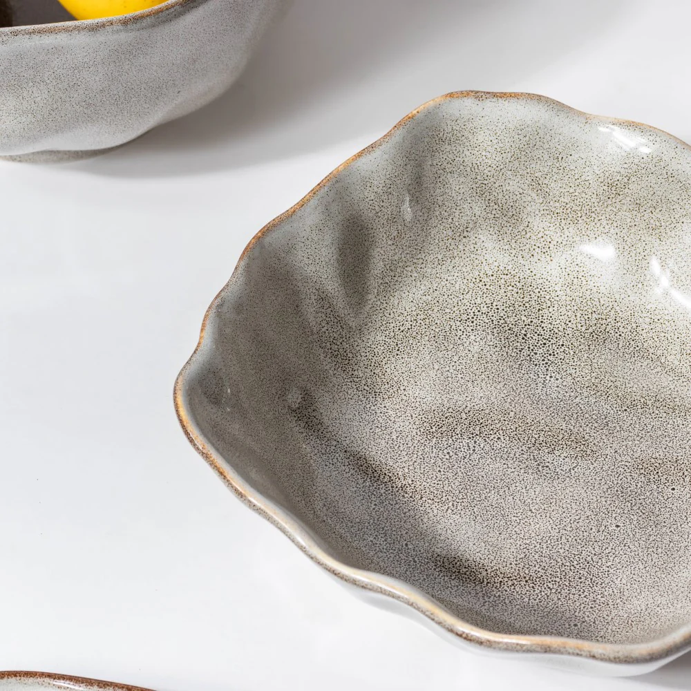 Eclectic Stoneware Snack Dish Grey 450 ml - Image 6