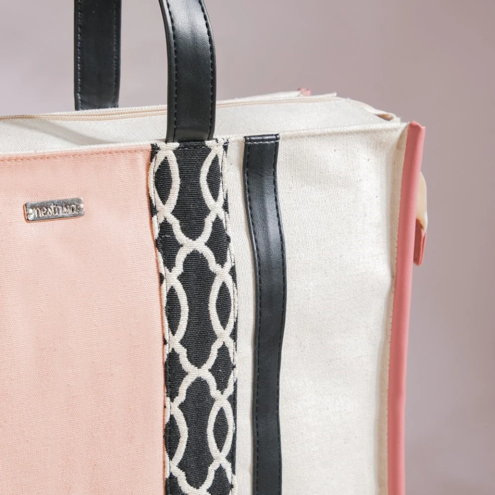 Eco Canvas Tote Bag Pink Set Of 2 - Image 11