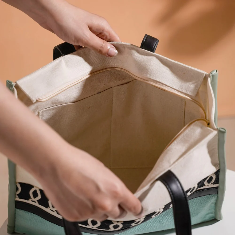 Eco-friendly Carryall Tote Bag Mint Small 12 x 10 Inch - Image 11