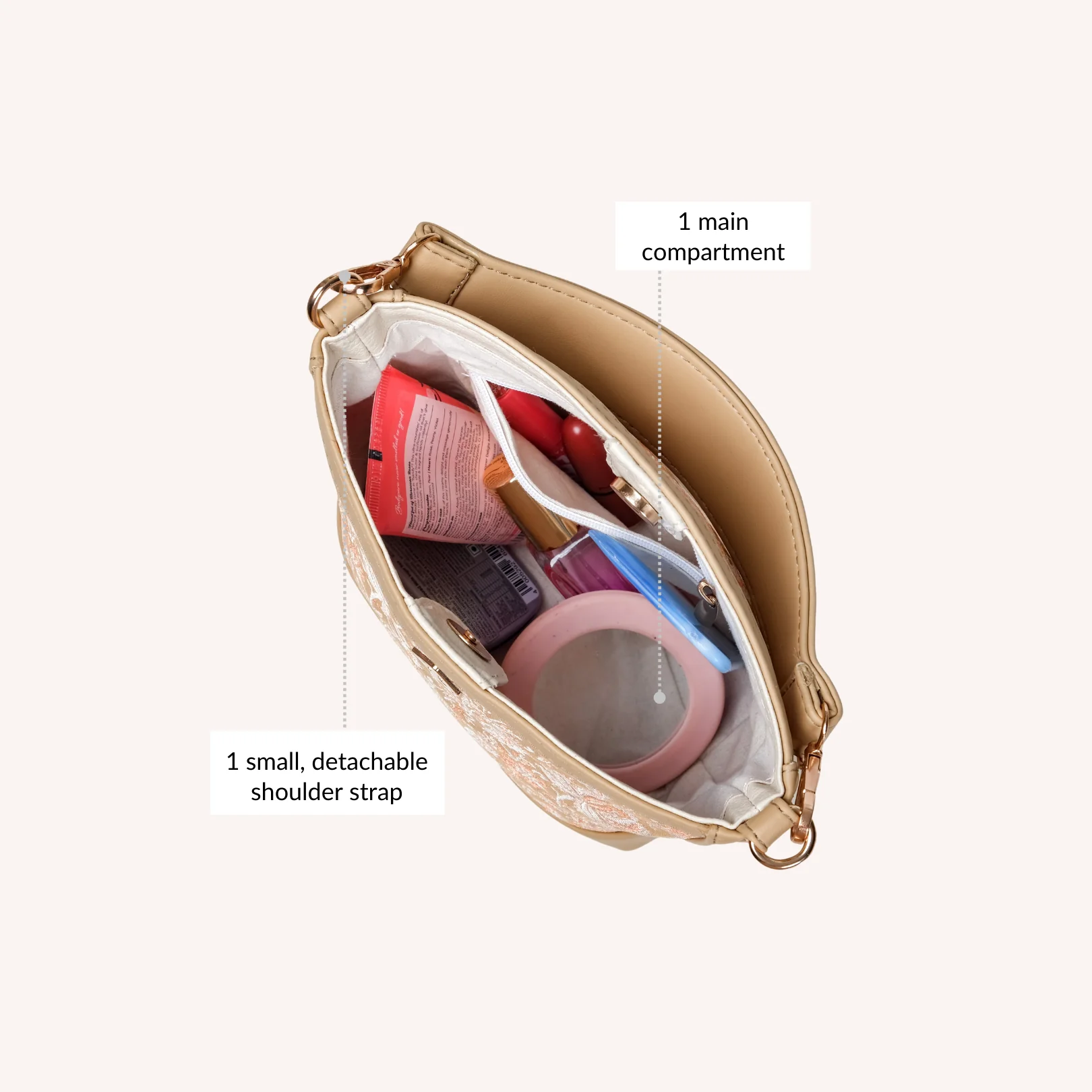 Eden Beige Bucket Handbag For Women - Image 7