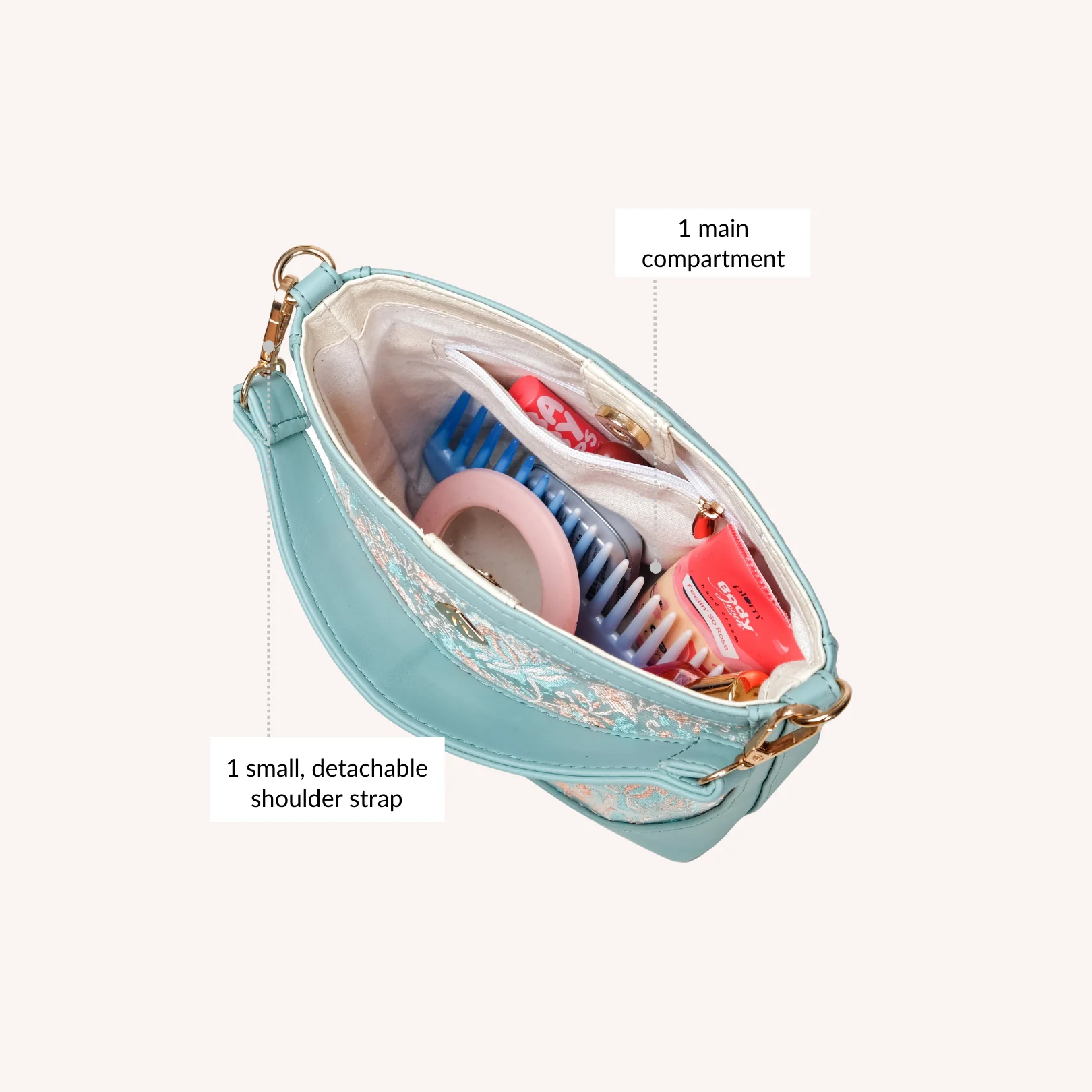 Eden Structured Bucket Bag Mint - Image 7