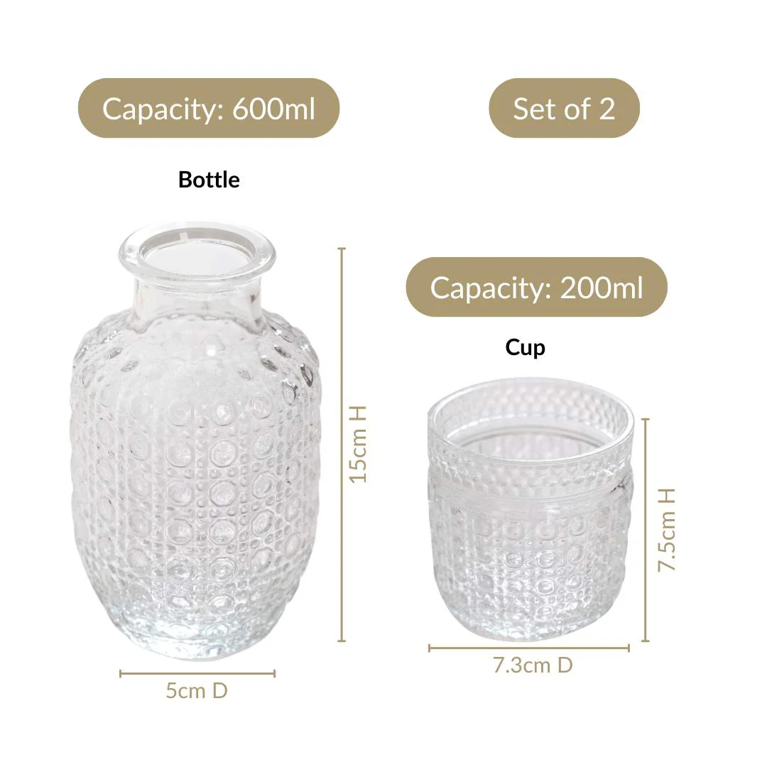 Embossed Bedside Carafe Set Of 2 - Image 4