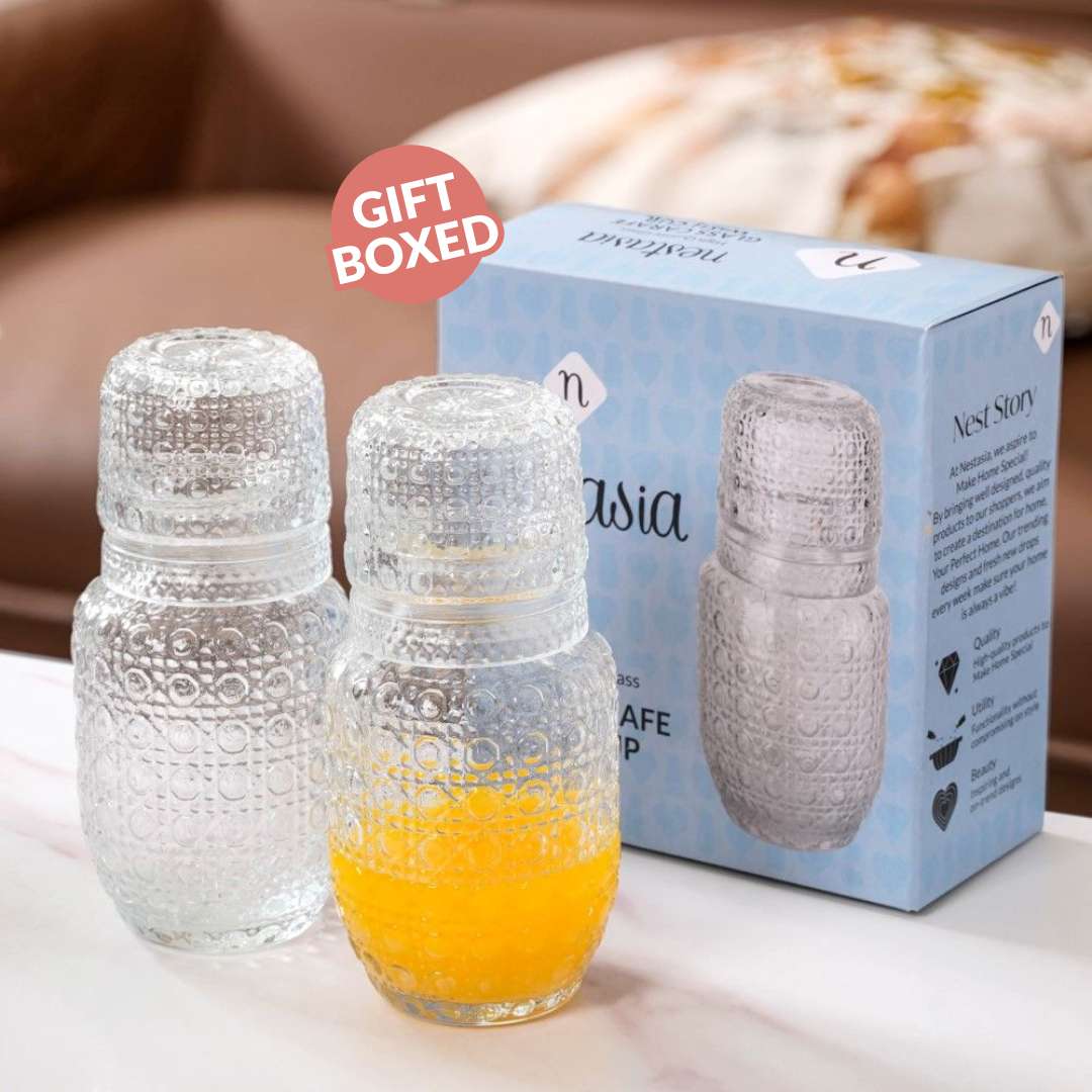 Embossed Bedside Carafe Set Of 2 - Image 9