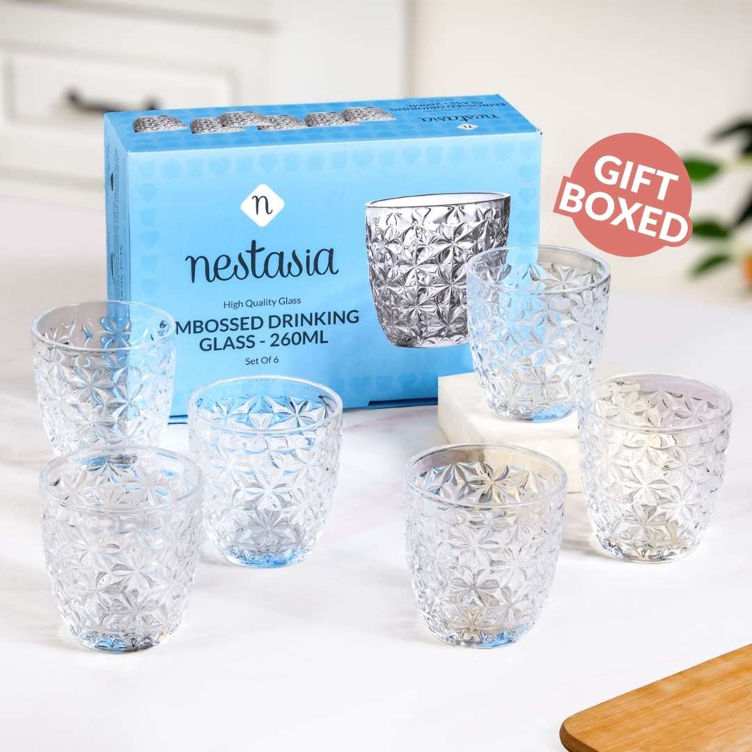 Embossed Drinking Tumblers Set Of 6 260ml - Image 8
