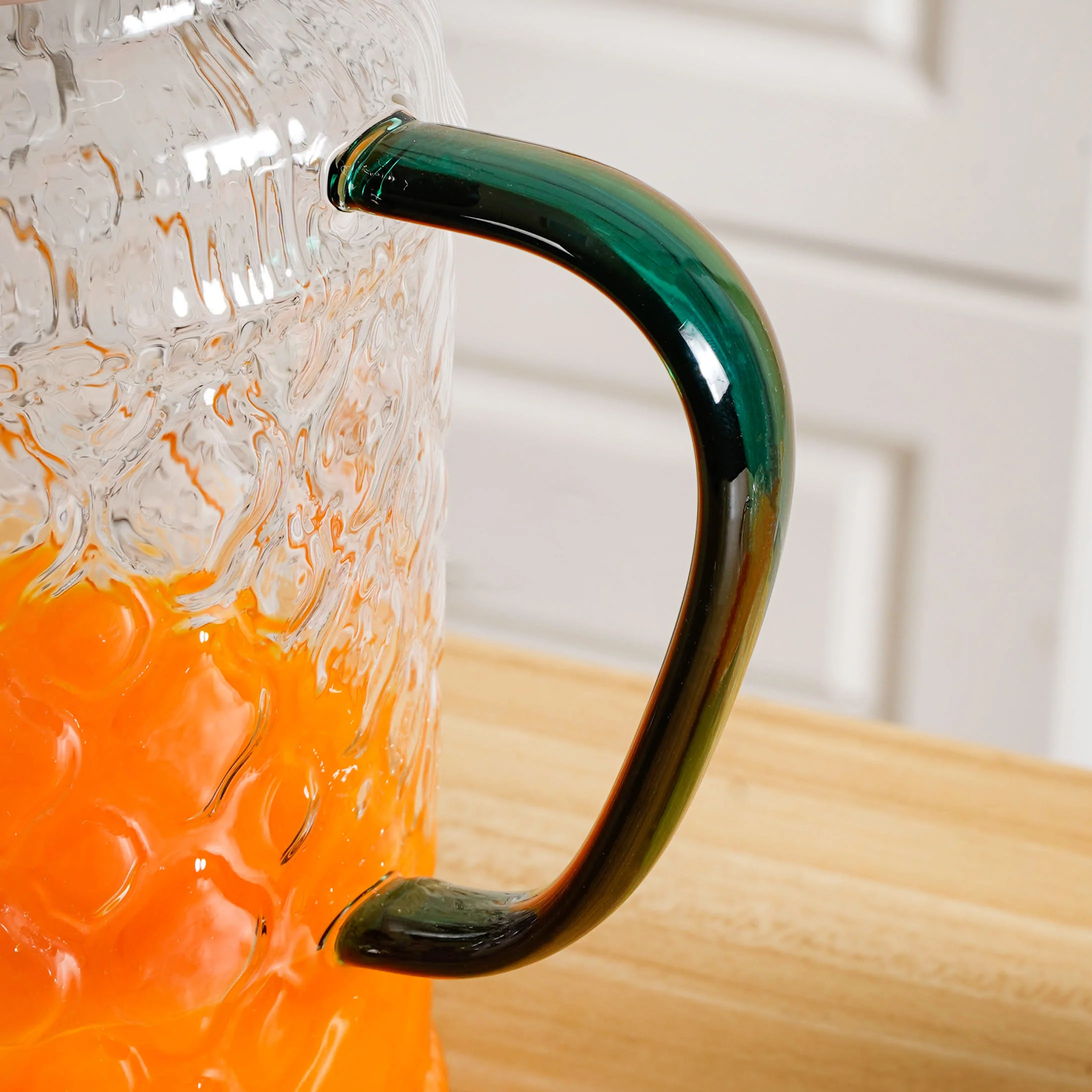 Embossed Glass Pitcher And Mug Set Of 7 - Image 6