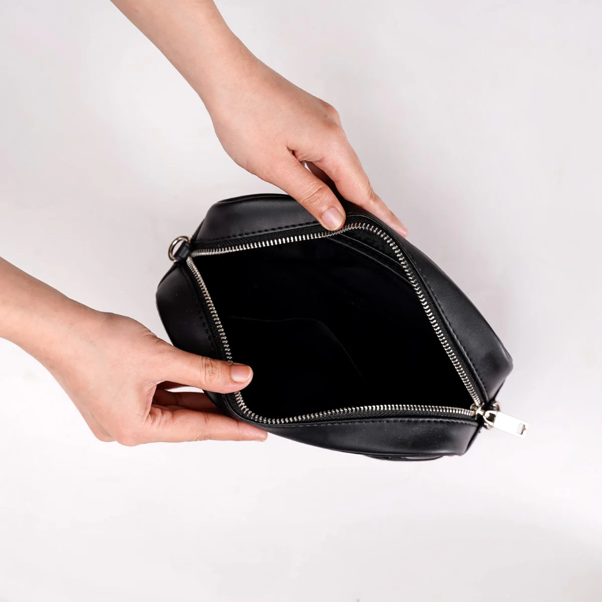 Embossed Luxe Crossbody Belt Bag Black - Image 11