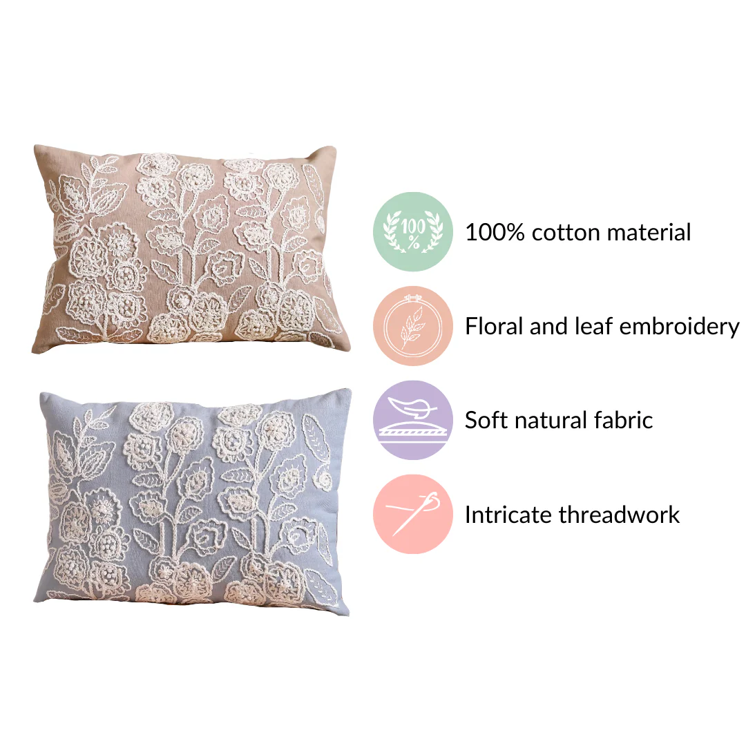 Embroidered Throw Pillow Cover Set Of 2 - Image 6