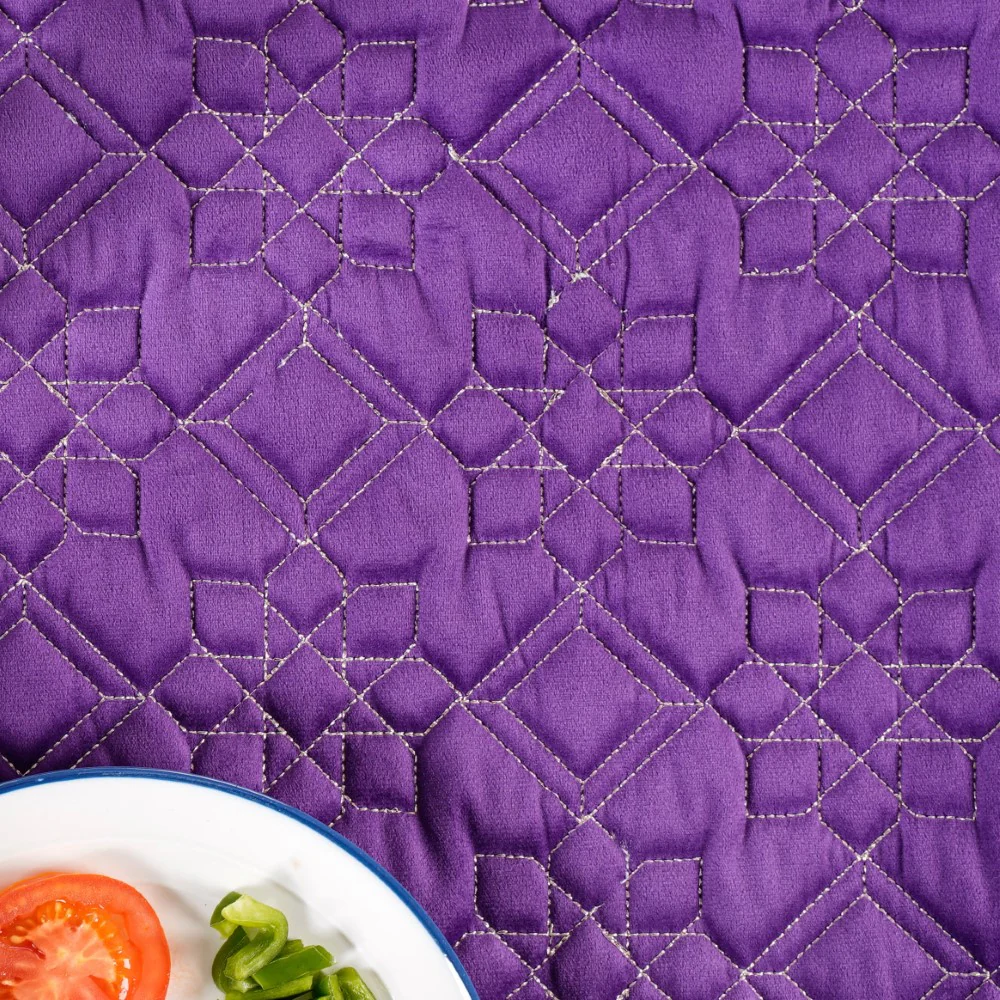 Embroidered Velvet Table Cover Purple 52x40 inch - Image 8