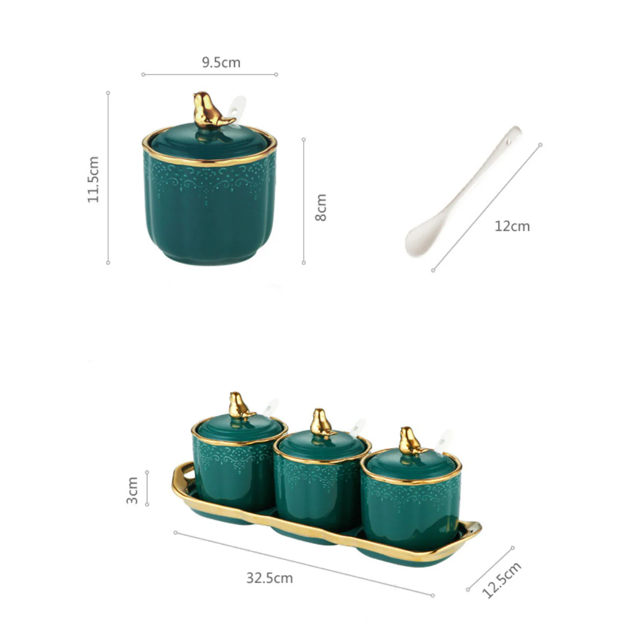 Emerald Seasoning Jar Set of 3 - Image 7