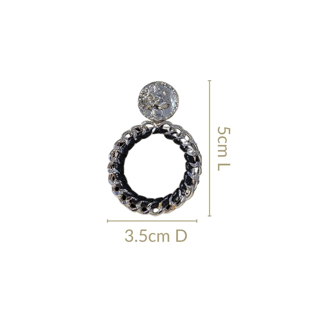 Eternal Grace Greek Chain Danglers Silver - Image 3