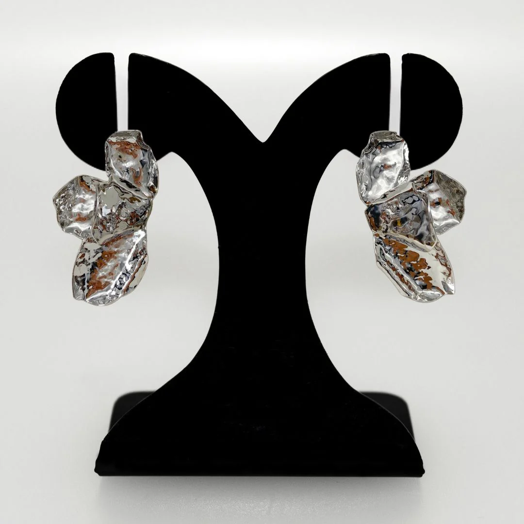 Evening Primrose Silver Statement Earrings - Image 6