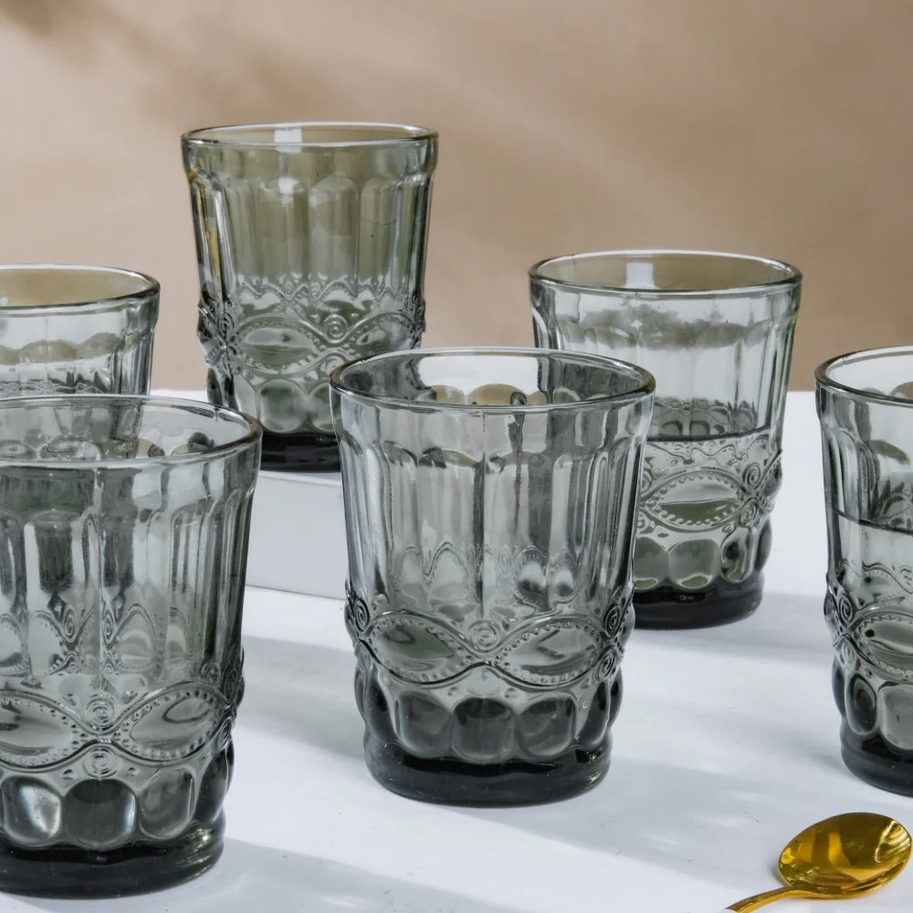 Everyday Drinking Glass Grey Set Of 6 250 ml - Image 4