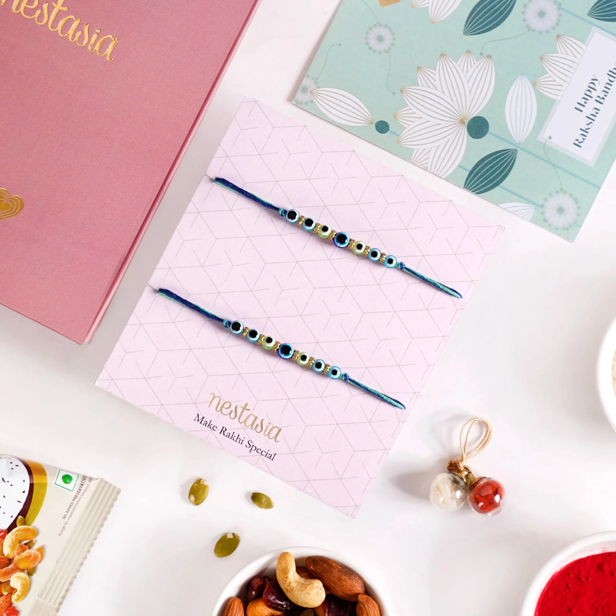 Evil Eye Rakhi For Brother Set Of 4 With Gift Box And Card