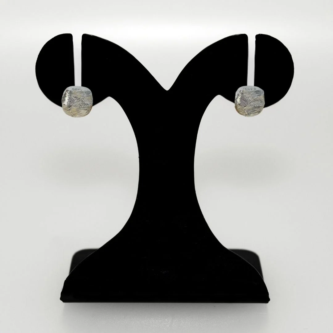 Facet Edge Studs Silver - Image 6