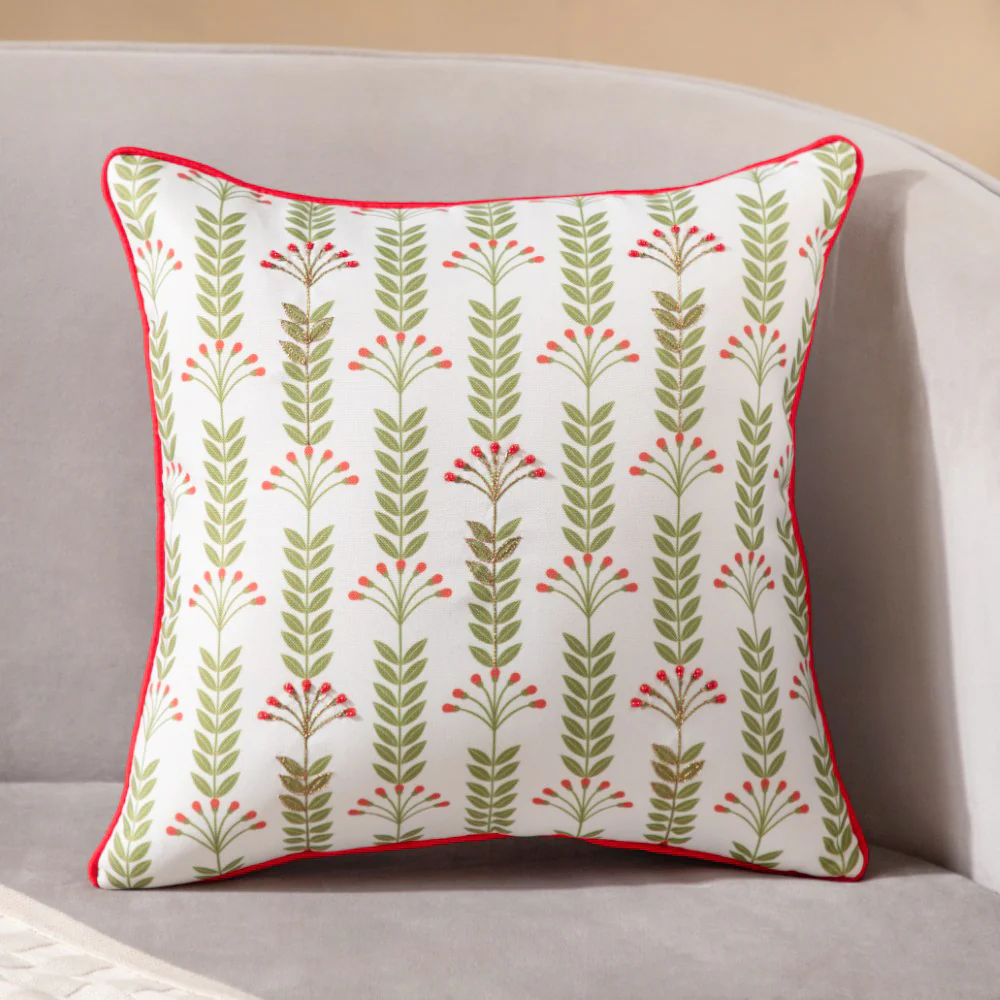 Faenza Set Of 2 Beadwork Cushion Cover 16 x 16 Inch - Image 5