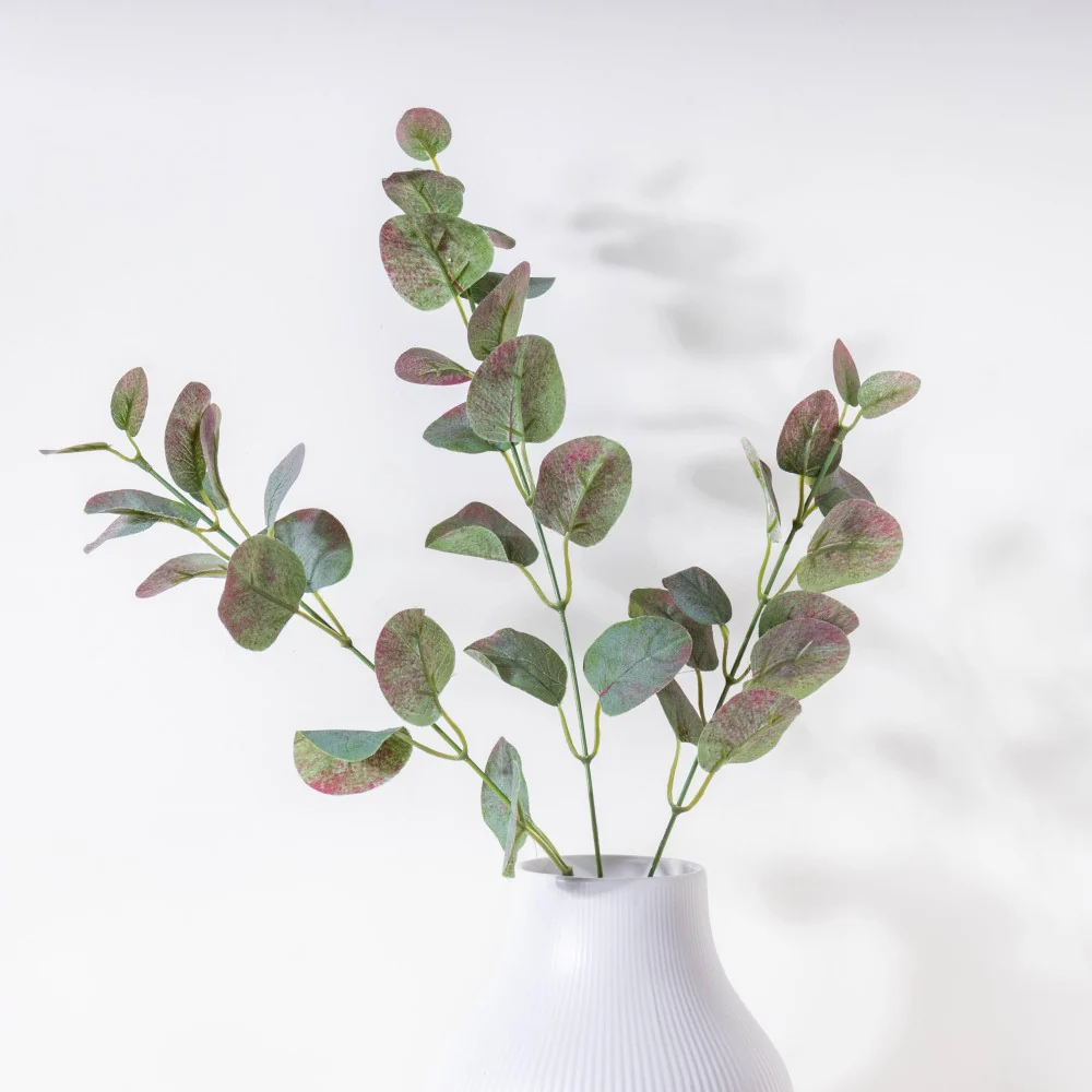 Faux Eucalyptus Purple Tinted Green Leaves - Image 5