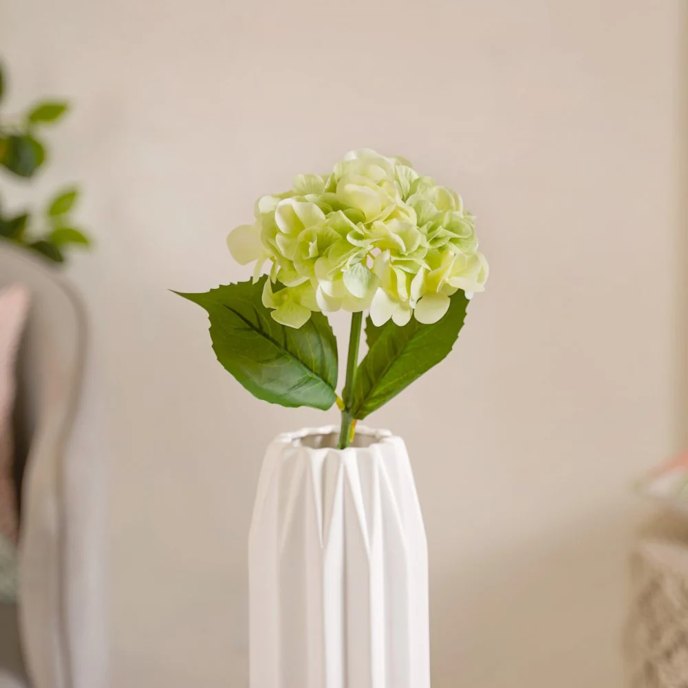 Faux Hydrangea Flower Green - Image 4