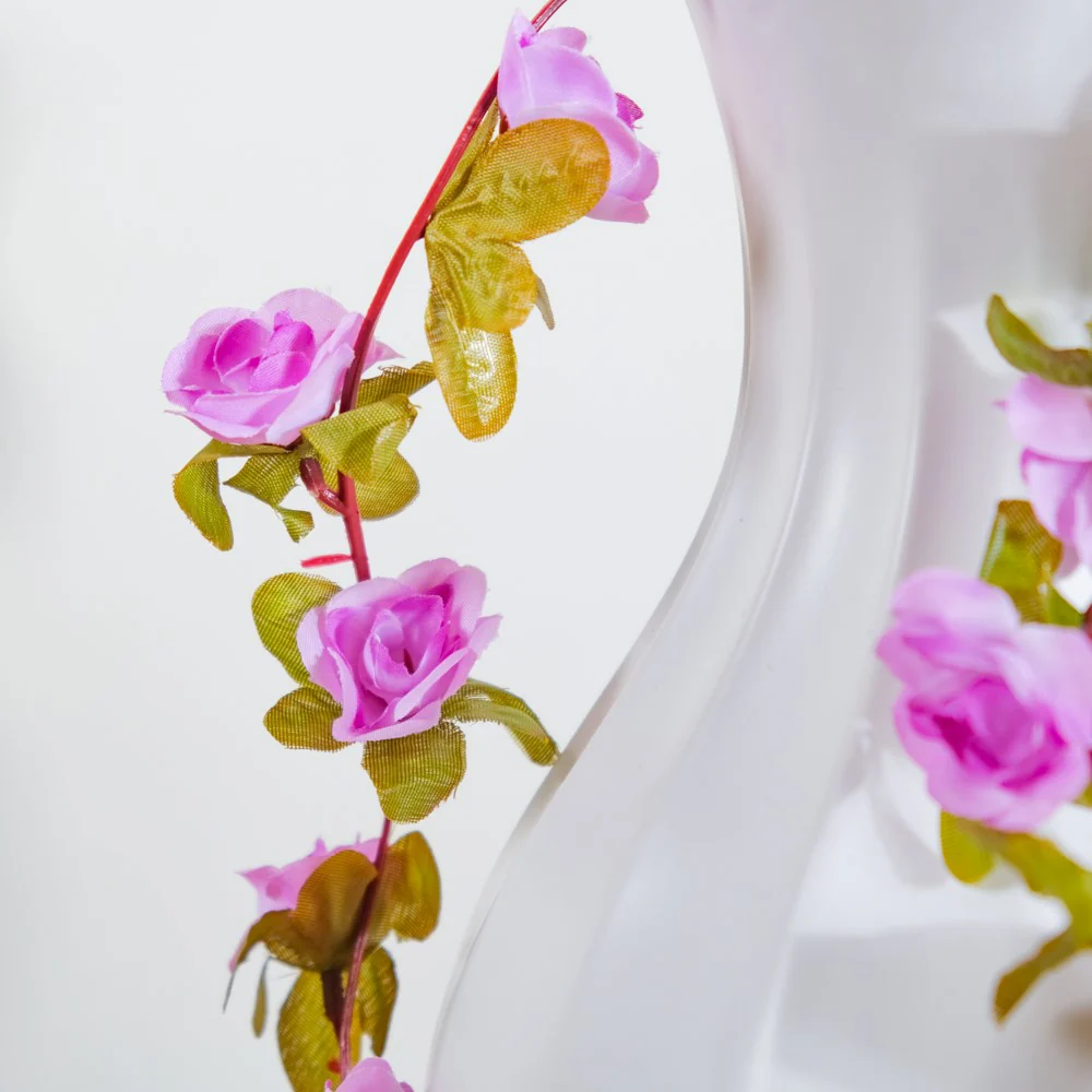 Faux Roses And Leaves Vine Purple - Image 5