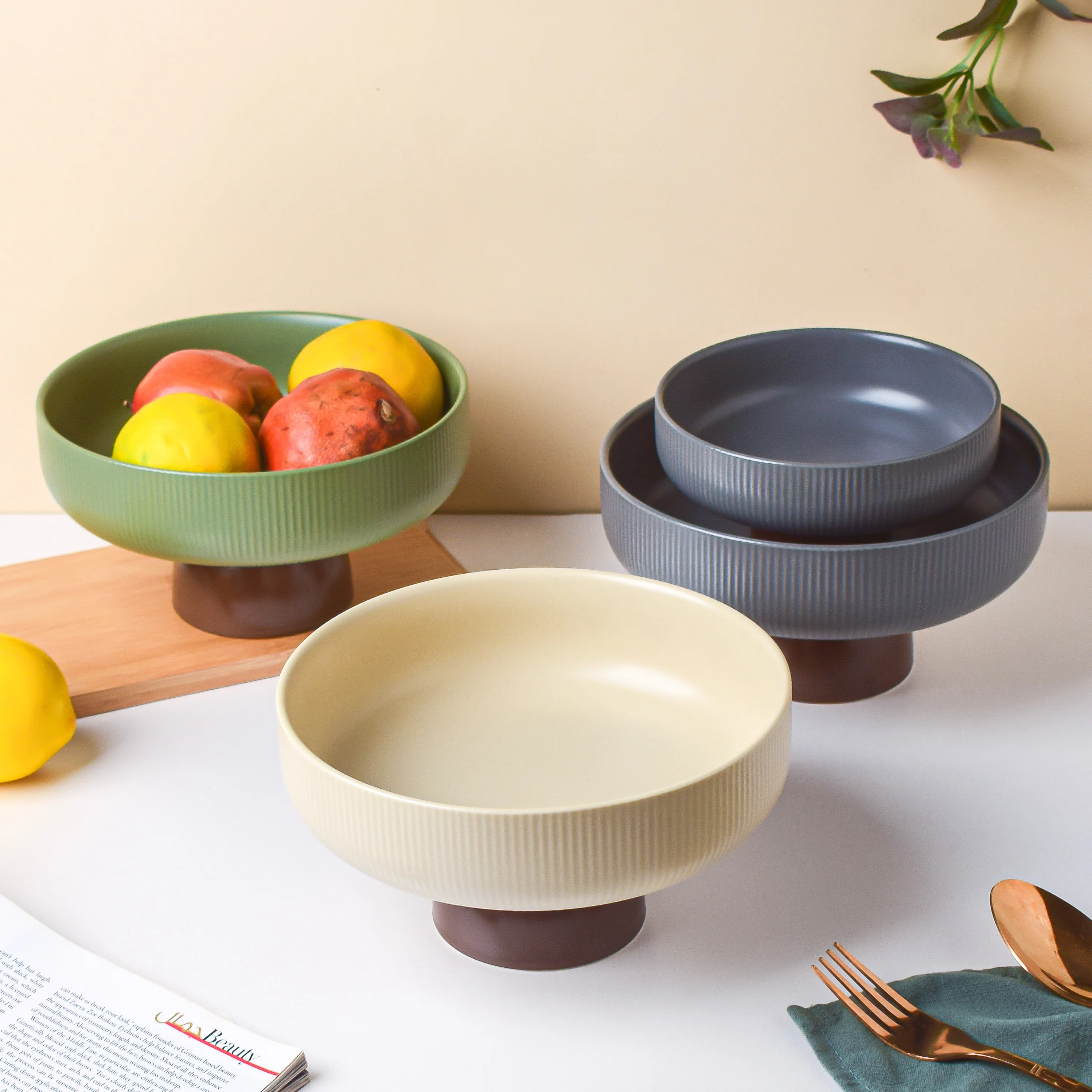 Fern Green Fruit Bowl Large - Image 8