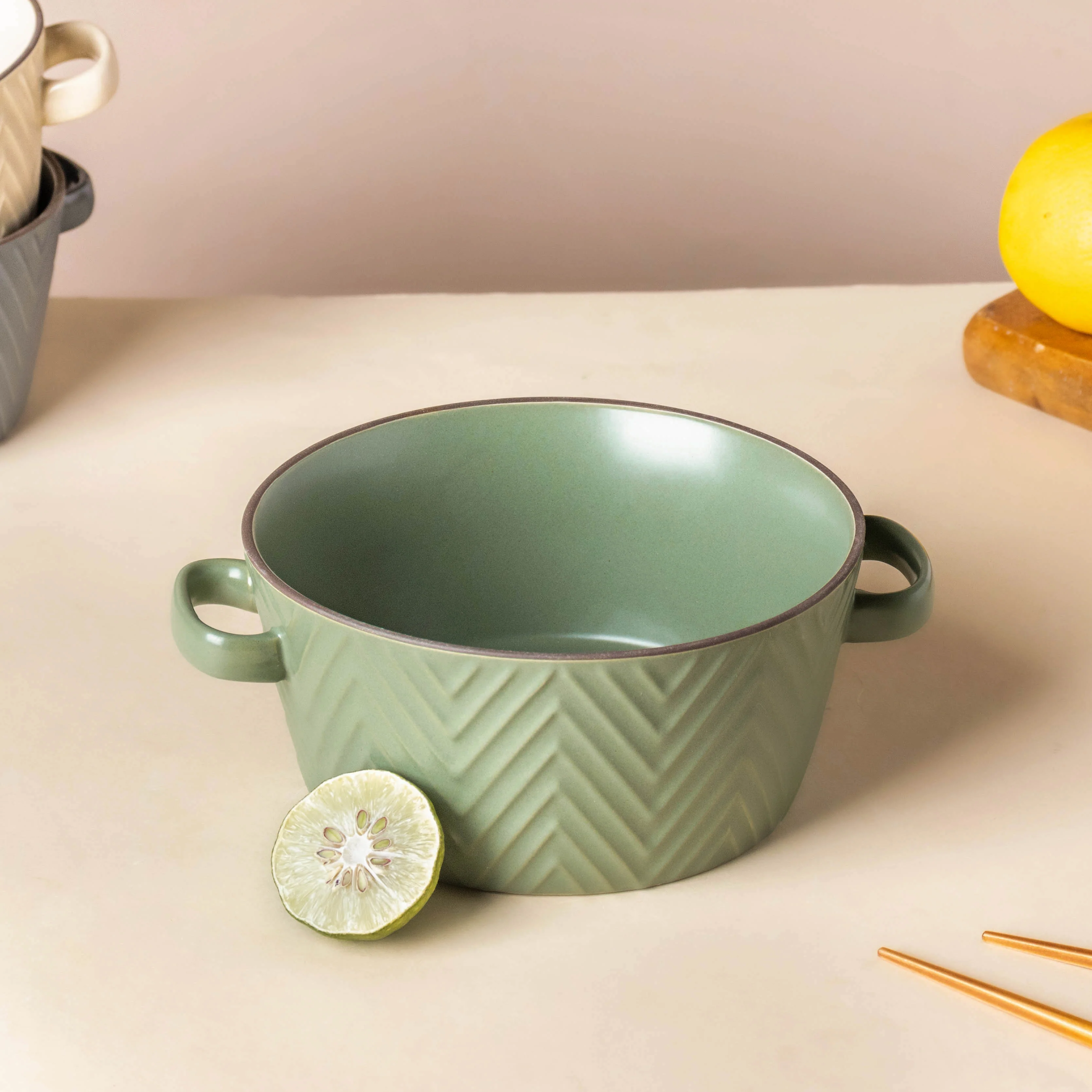 Fern Green Textured Noodle Bowl - Image 6