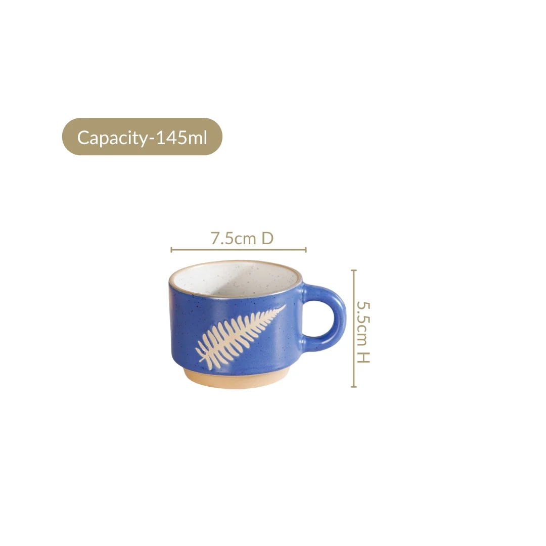 Fern Stackable Ceramic Cup Set Of 4 145ml - Image 5