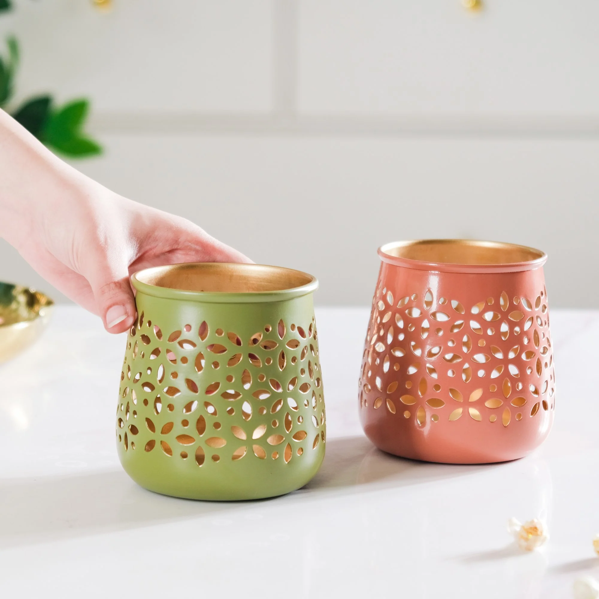Festive Tealight Candle Holder Set Of 5 - Image 5