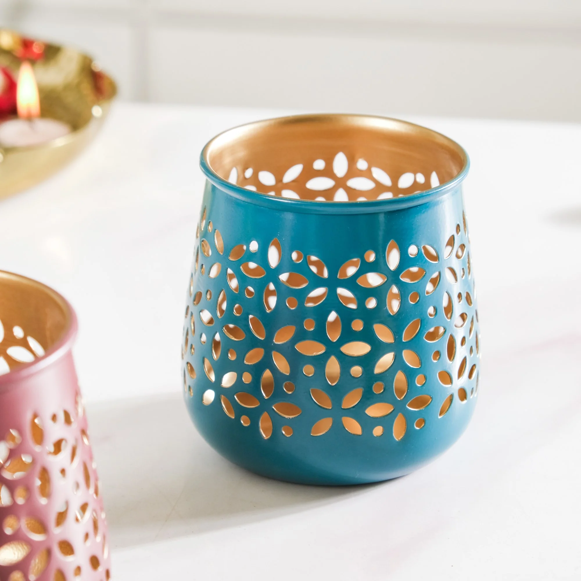 Festive Tealight Candle Holder Set Of 5 - Image 8