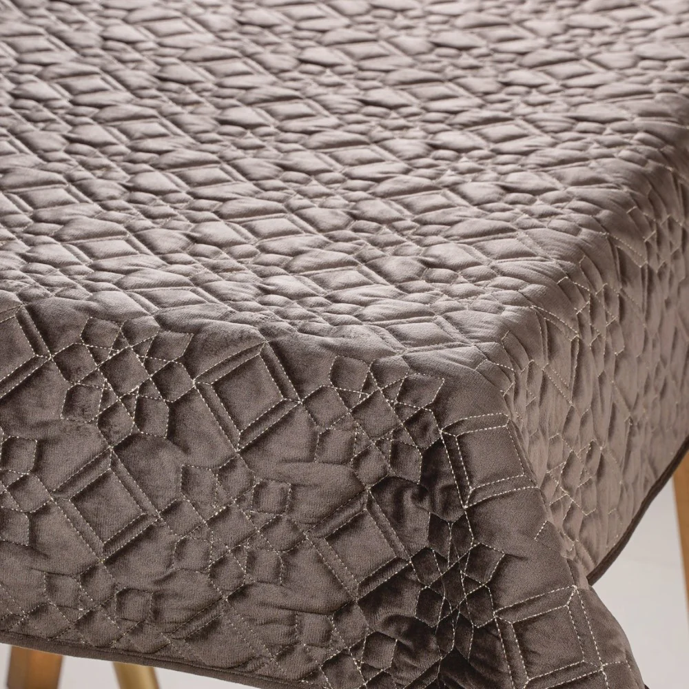 Festive Velvet Dining Tablecloth Brown 52x40 Inch - Image 6