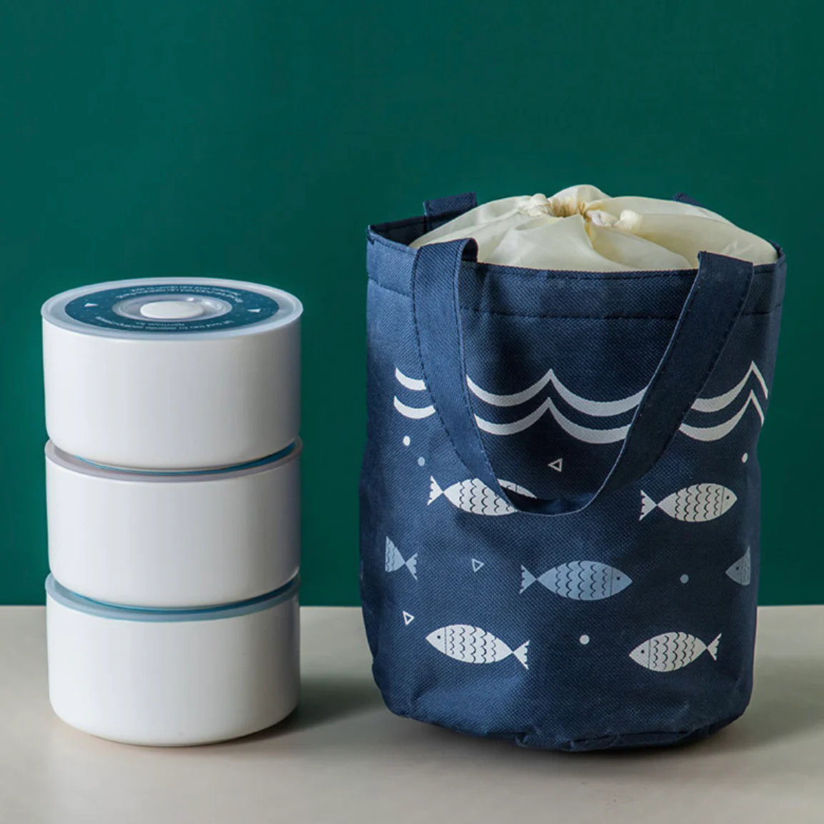 Fish Print Lunch Bag - Image 6