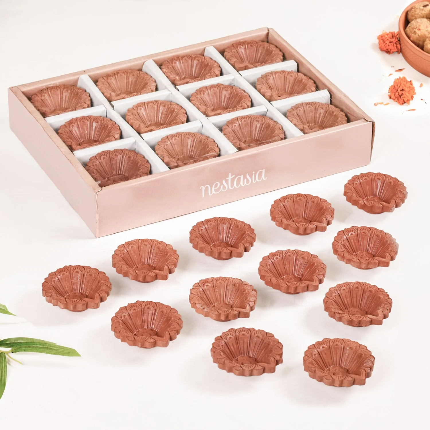 Floral Engraved Assorted Diyas Set Of 48 - Image 8