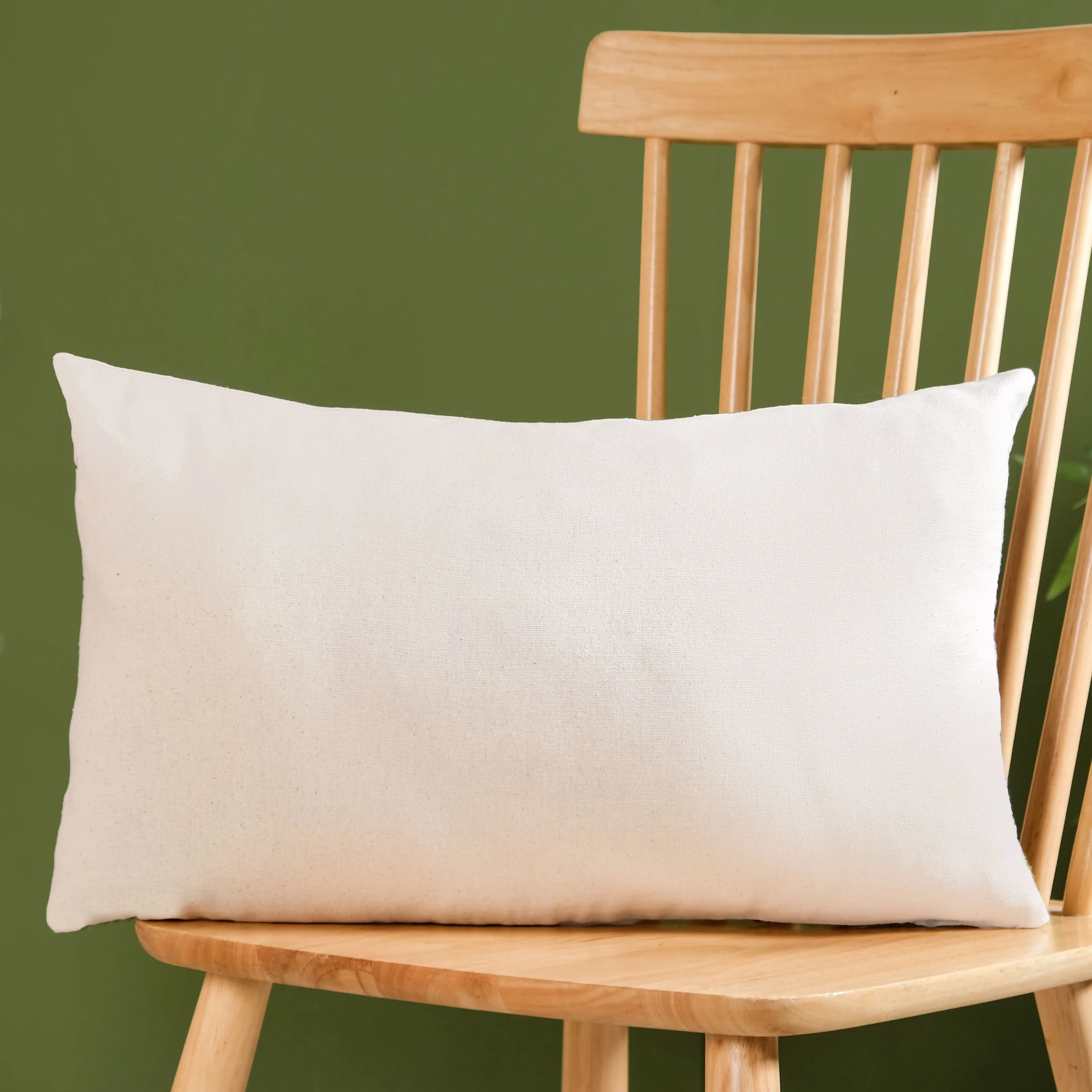 Floral Minimalism Embroidered Cotton Slub Cushion Cover 50x30cm - Image 7