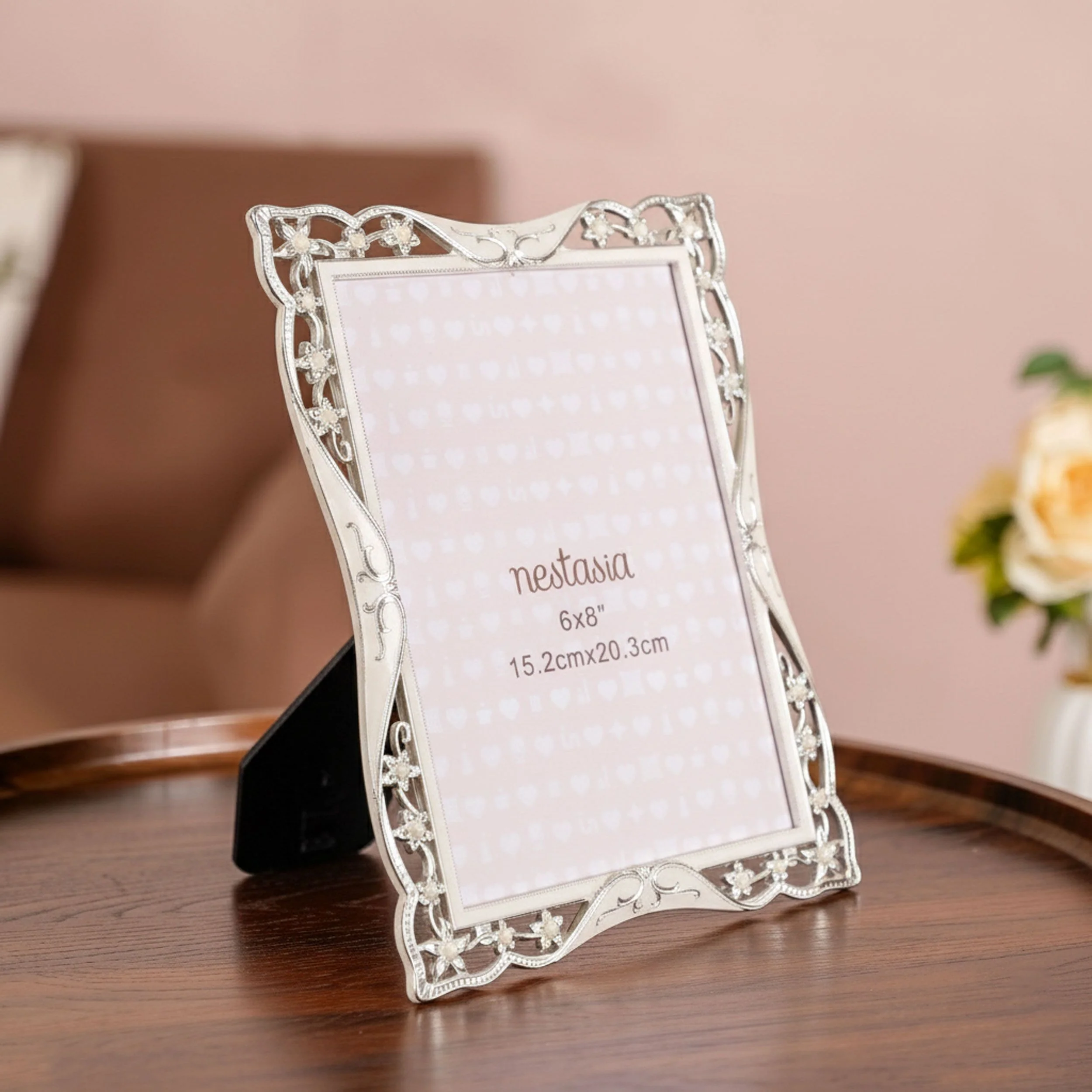 Floral Pearl Photo Frame Large 15x20cm - Image 8