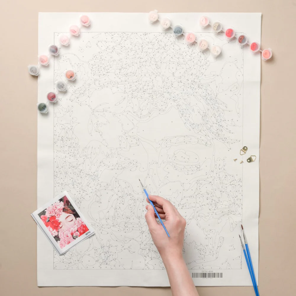 Floral Serenity DIY Paint By Numbers Kit - Image 5