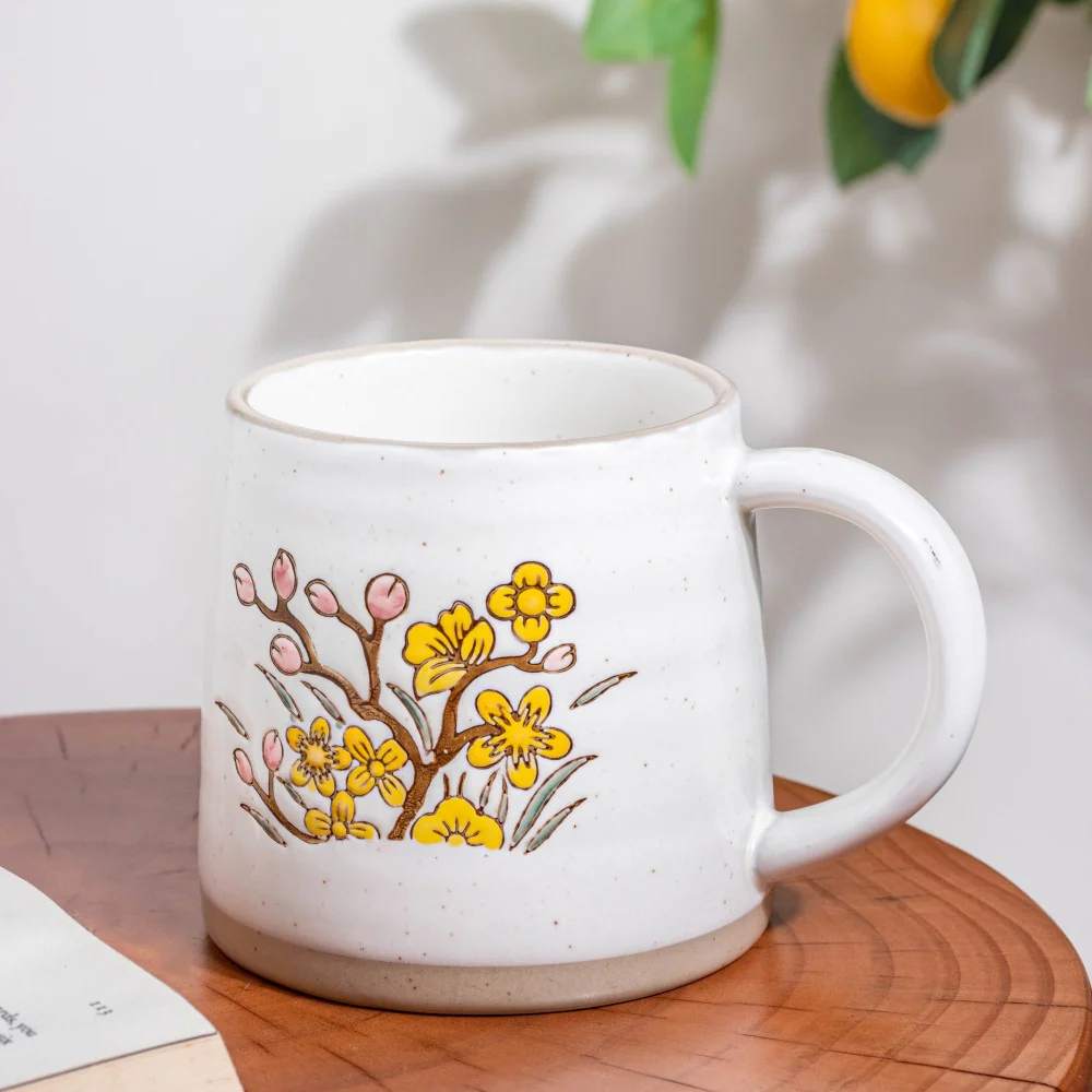 Floral Tulip Ceramic Mug 350 ml - Image 3
