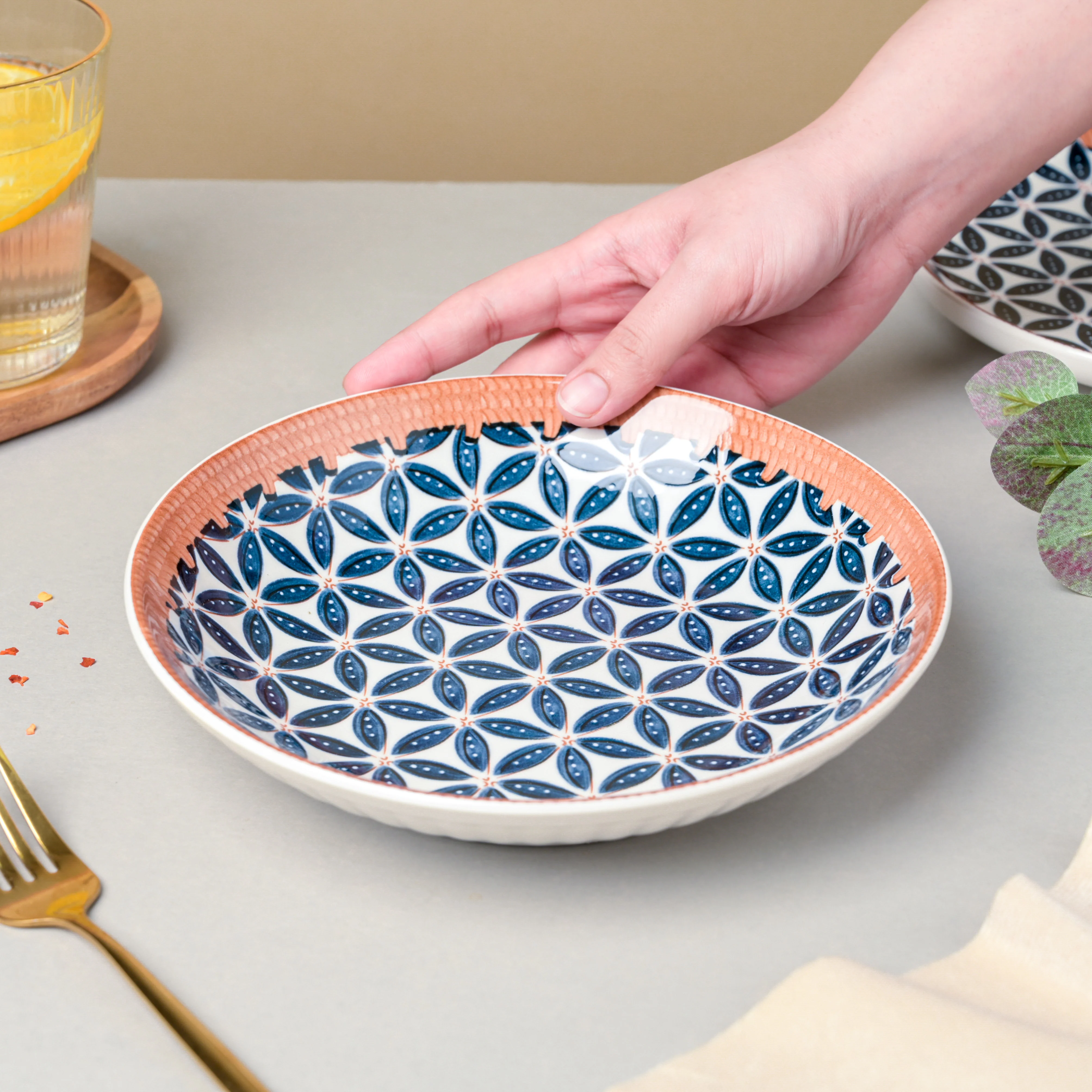 Floret Ceramic Snack Dish 8 Inch - Image 2